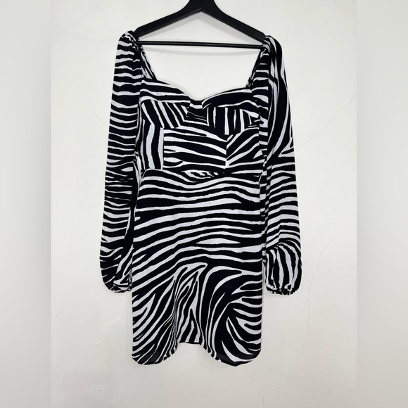 NWT Steve Madden Nicole Zebra Print Festival Gorpcore Goth Summer Mini Dress - Picture 3 of 11